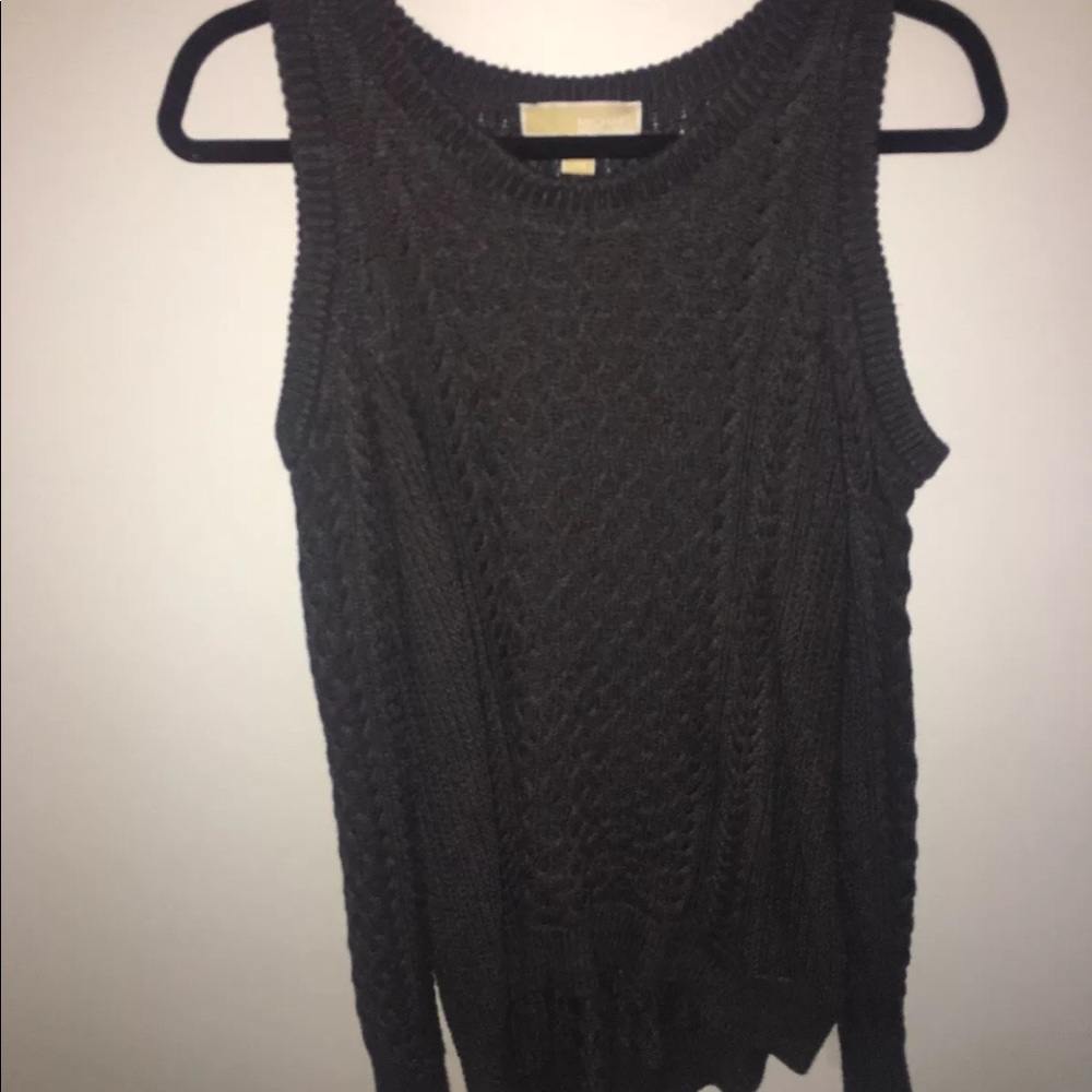 Michael Kors cable knit sweater gray size medium